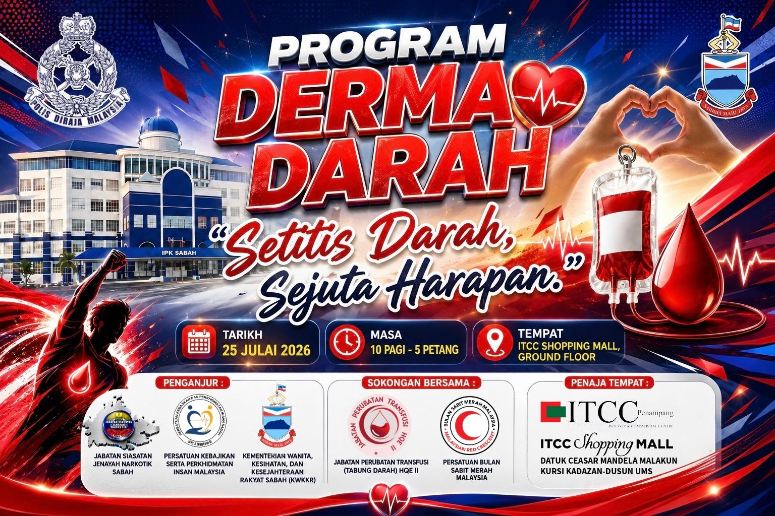 Aktiviti kempen derma darah PKPIM di ITCC Penampang